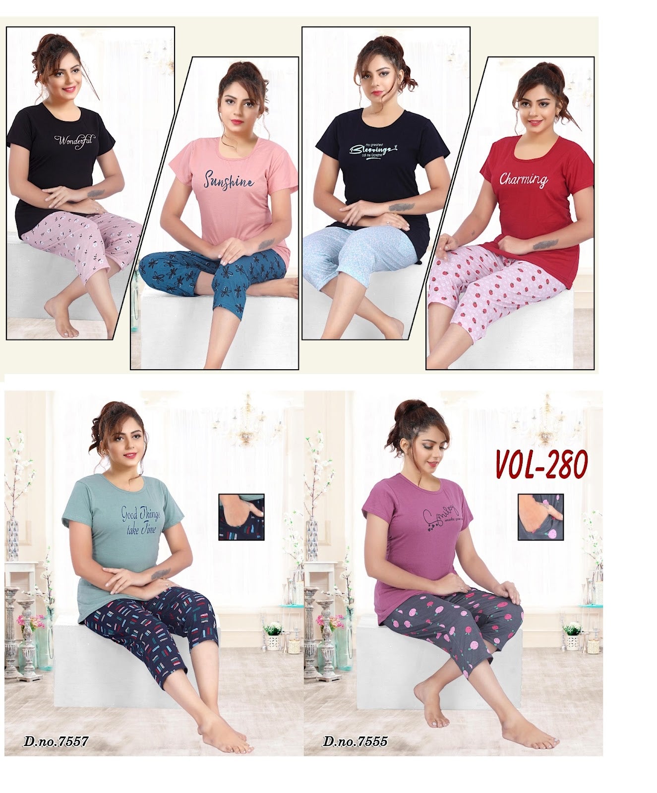 280 Ks Hosiery Sinker Capri Night Suits Exporter Gujarat