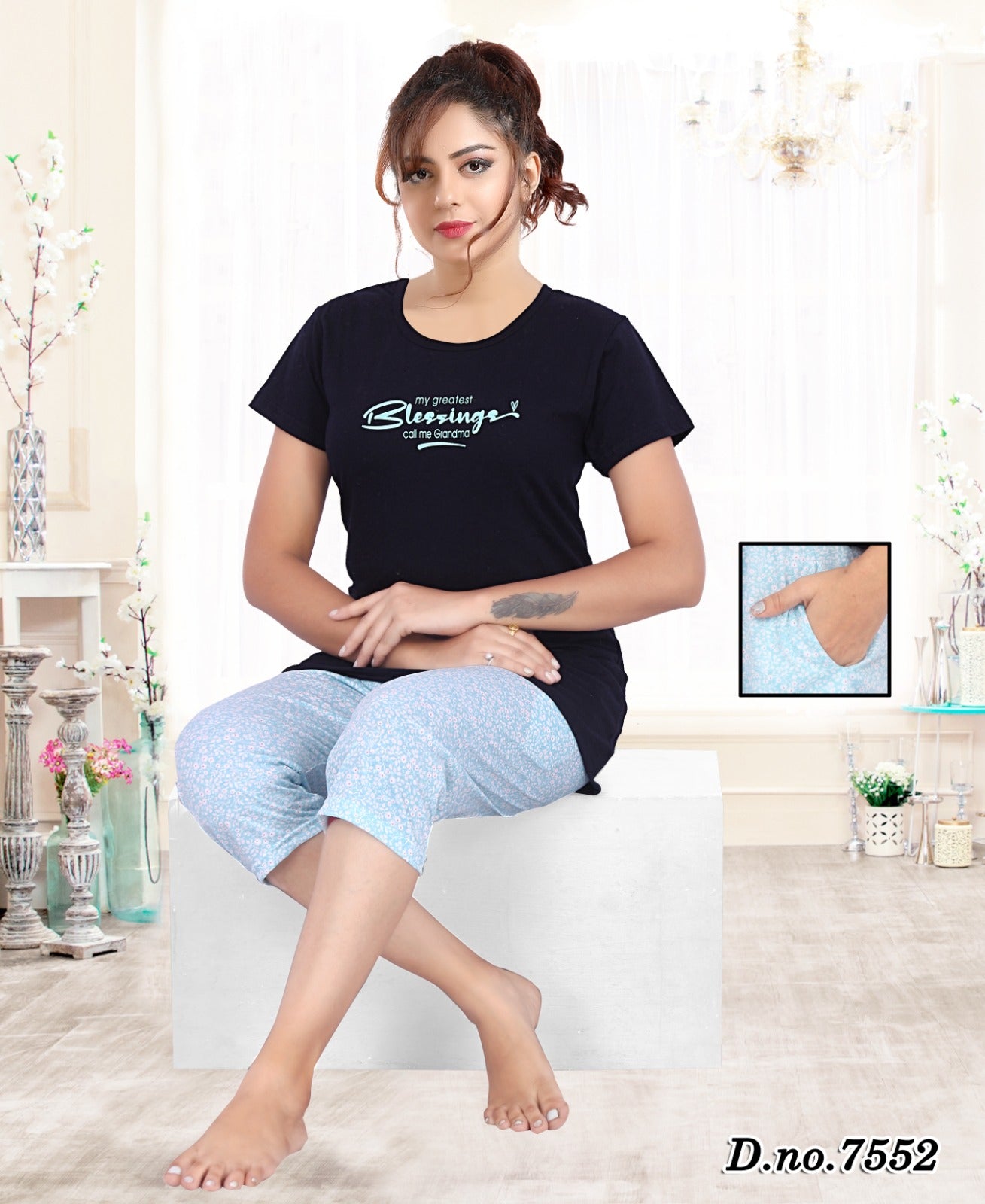 280 Ks Hosiery Sinker Capri Night Suits Exporter Gujarat