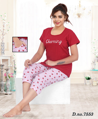 280 Ks Hosiery Sinker Capri Night Suits Exporter Gujarat