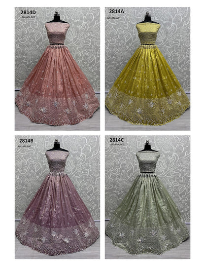 2814Abcd Anjani Art Crush Lehenga Choli Supplier Ahmedabad