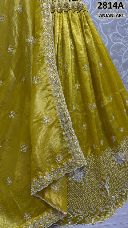 2814Abcd Anjani Art Crush Lehenga Choli Supplier Ahmedabad