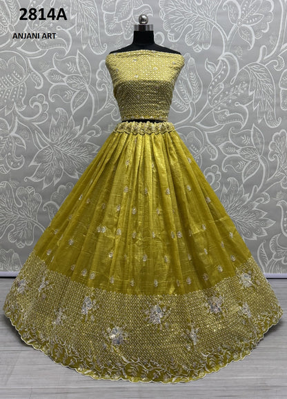 2814Abcd Anjani Art Crush Lehenga Choli Supplier Ahmedabad