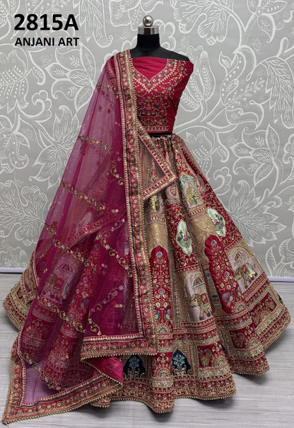 2815Ab Anjani Art Silk Lehenga Choli Supplier Gujarat