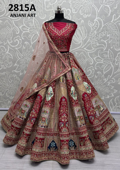 2815Ab Anjani Art Silk Lehenga Choli Supplier Gujarat