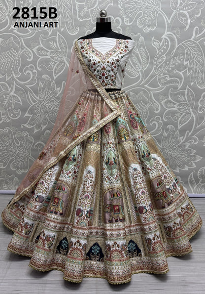 2815Ab Anjani Art Silk Lehenga Choli Supplier Gujarat