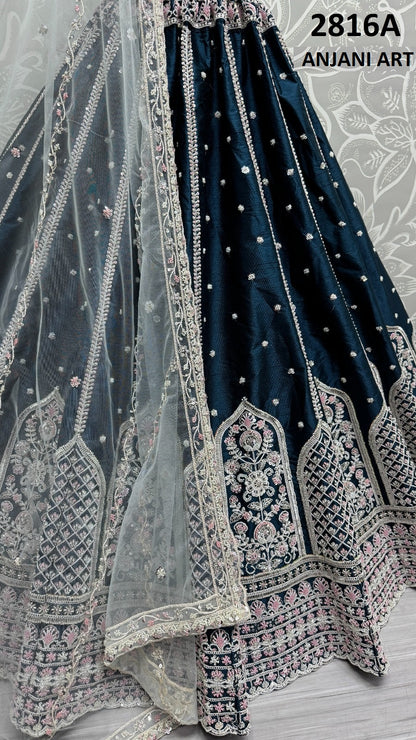 2816Abc Anjani Art Silk Lehenga Choli Manufacturer Gujarat