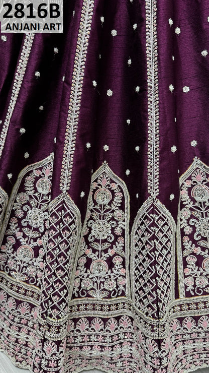 2816Abc Anjani Art Silk Lehenga Choli Manufacturer Gujarat