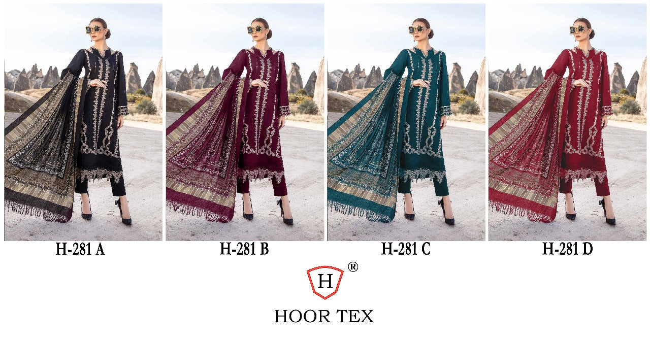 281 Hoor Tex Heavy Rayon Pakistani Salwar Suits Manufacturer