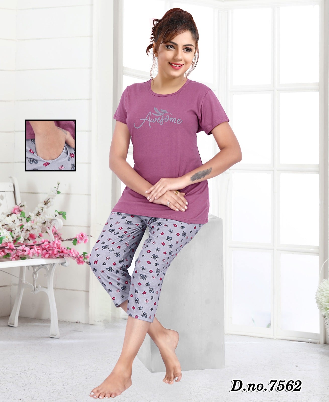 281 Ks Hosiery Sinker Capri Night Suits Wholesale