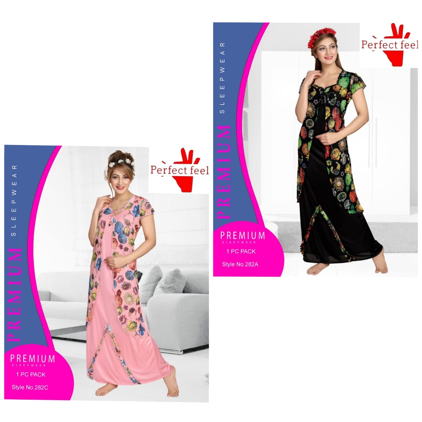 282 Perfect Feel Textured Night Gowns Wholesale Rate