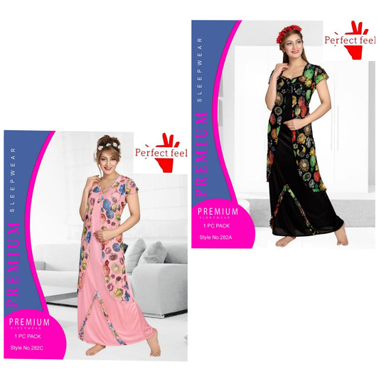 282 Perfect Feel Textured Night Gowns Wholesale Rate