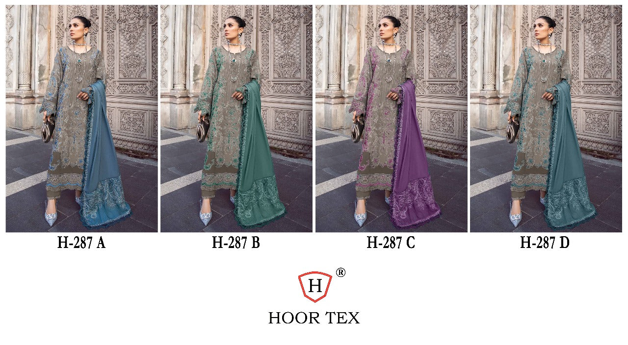 287 Hoor Tex Heavy Rayon Pakistani Salwar Suits Manufacturer Gujarat