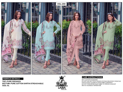 290 Laiba Organza Pakistani Readymade Suits Supplier