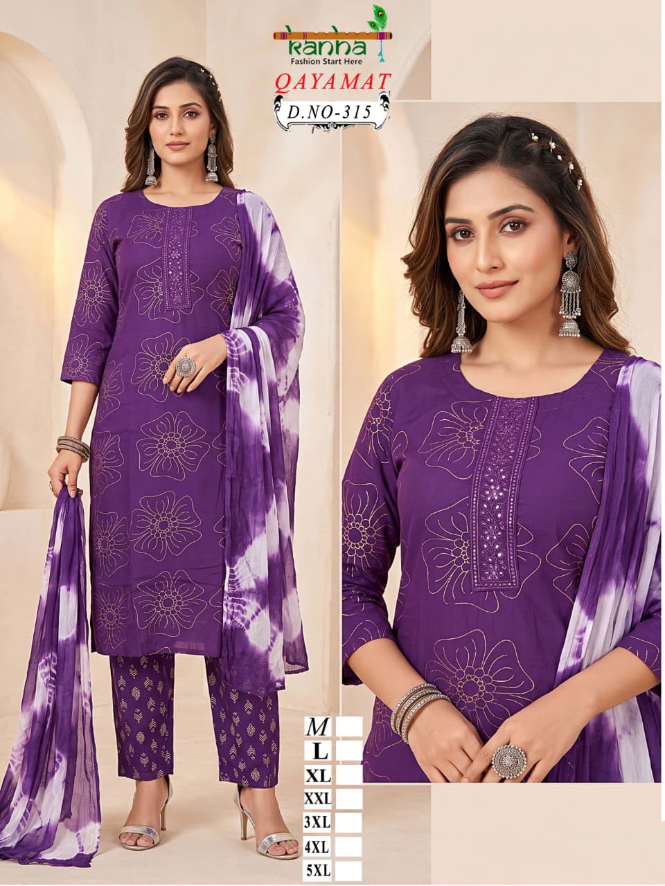 2910 Kriday Kanha Liva Reyon Readymade Pant Style Suits Supplier Gujarat