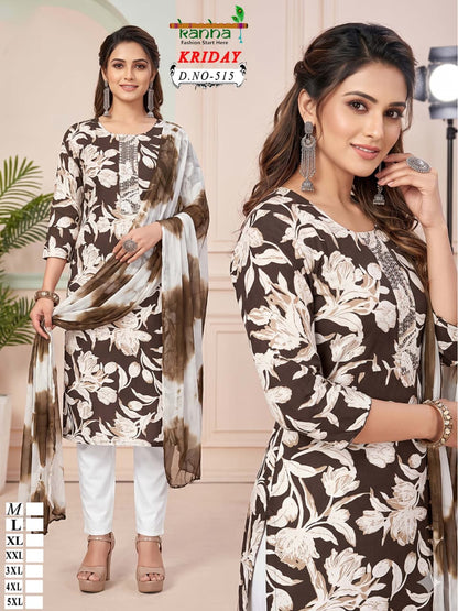 2910 Kriday Kanha Liva Reyon Readymade Pant Style Suits Supplier Gujarat