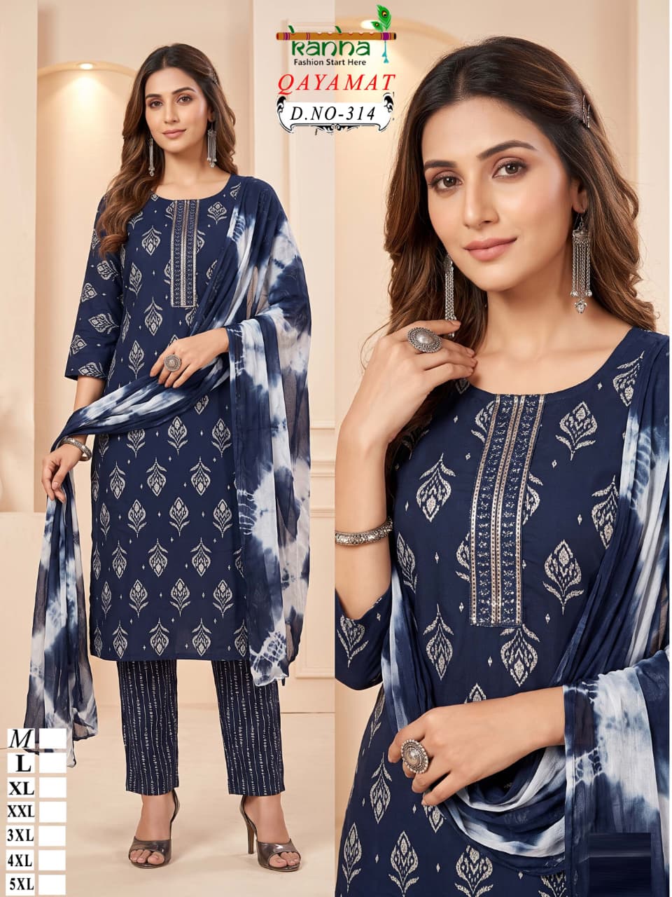2910 Kriday Kanha Liva Reyon Readymade Pant Style Suits Supplier Gujarat