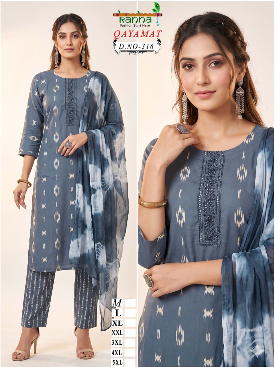 2910 Kriday Kanha Liva Reyon Readymade Pant Style Suits Supplier Gujarat