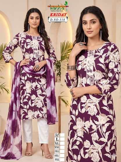 2910 Kriday Kanha Liva Reyon Readymade Pant Style Suits Supplier Gujarat