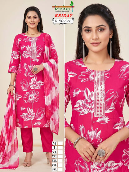 2910 Kriday Kanha Liva Reyon Readymade Pant Style Suits Supplier Gujarat