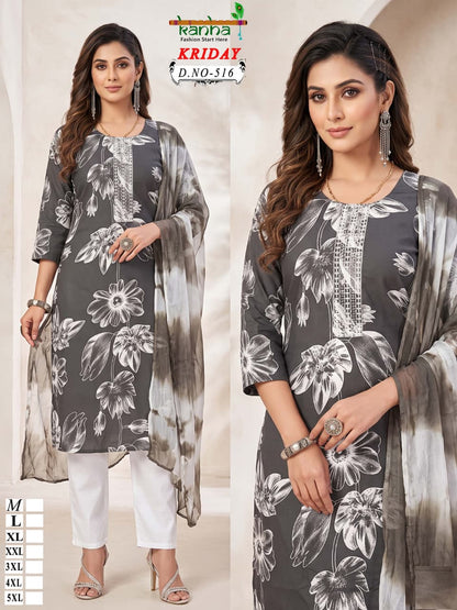 2910 Kriday Kanha Liva Reyon Readymade Pant Style Suits Supplier Gujarat