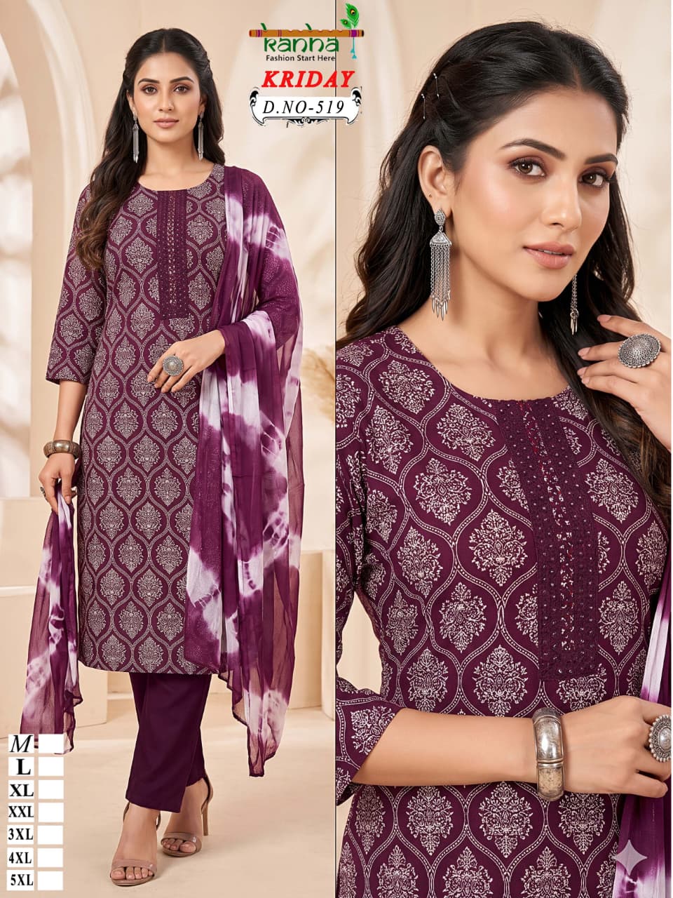2910 Kriday Kanha Liva Reyon Readymade Pant Style Suits Supplier Gujarat