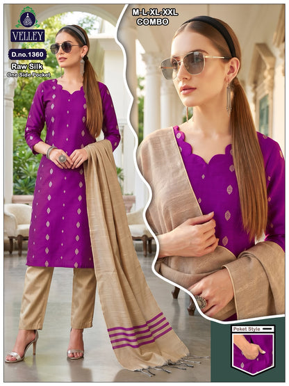 2910 Raw Silk Velley Readymade Pant Style Suits Exporter Ahmedabad