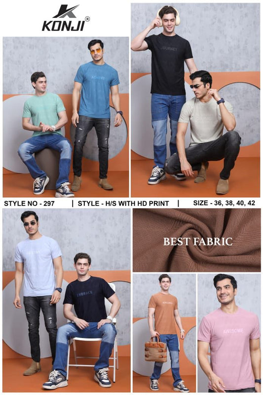 297-1 Konji Jacquard Mens Tshirts Wholesale Price