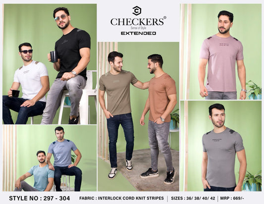 297-304 Checkers Knit Mens Tshirts Wholesale Price