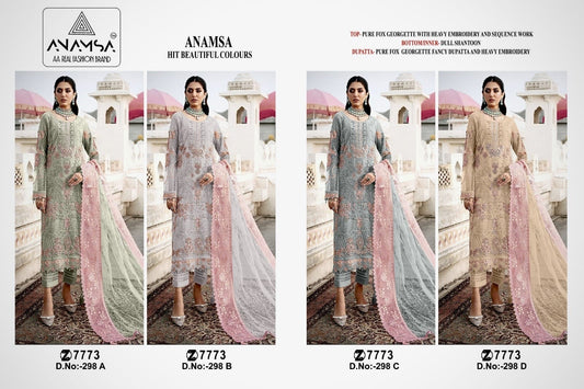298 Anamsa Fox Georgette Pakistani Salwar Suits