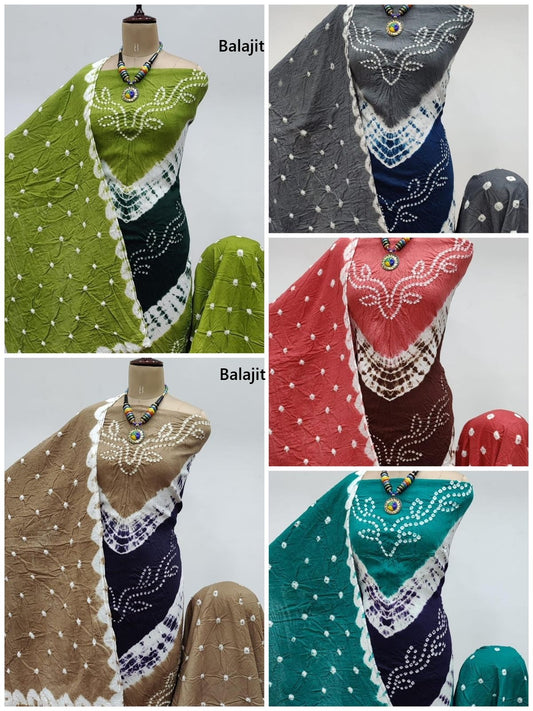 2D Multi Colours Balajit Satin Cotton Salwar Suits Exporter Gujarat