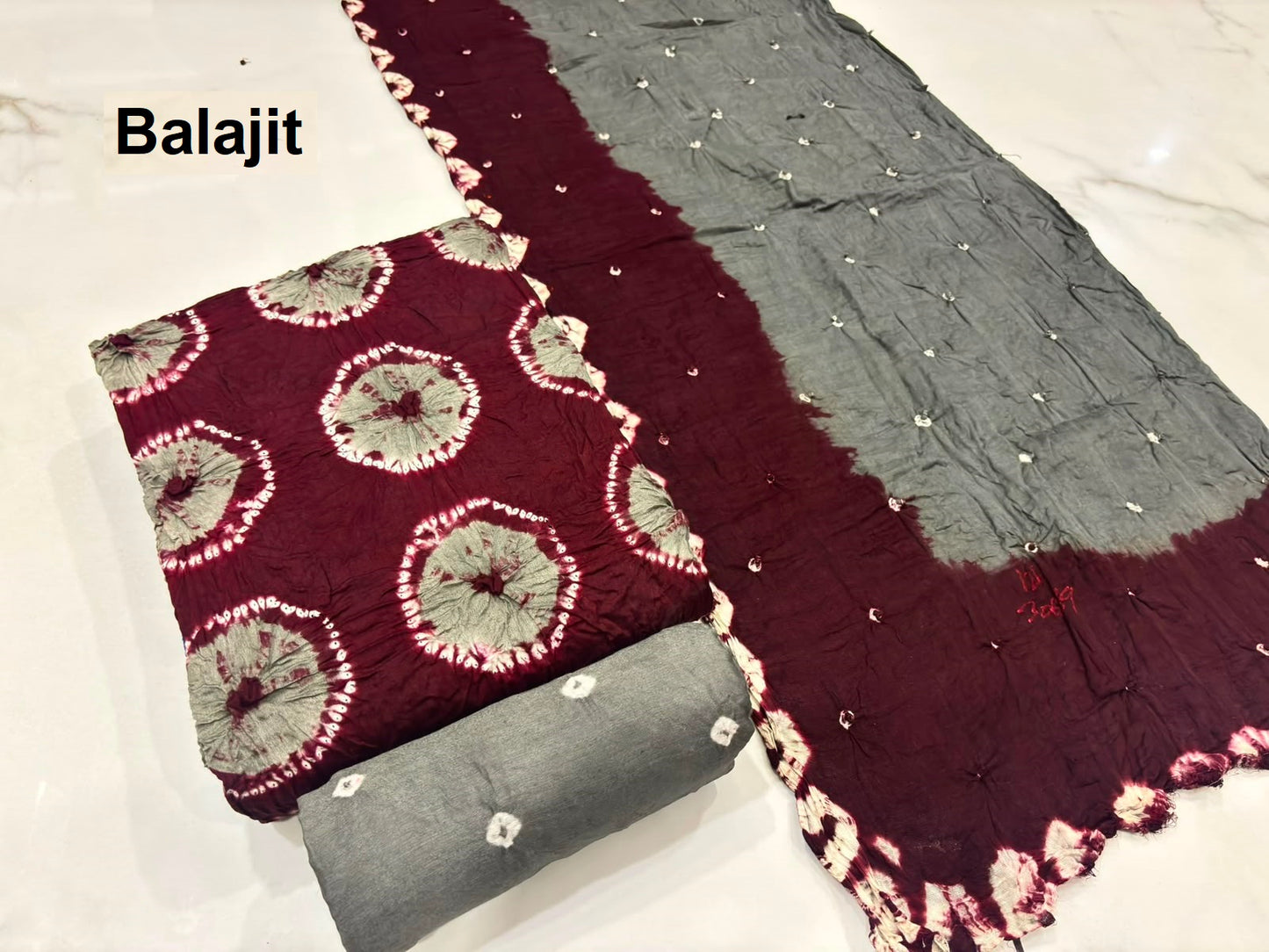 2D Shibori Concept Balajit Satin Cotton Salwar Suits Wholesaler India