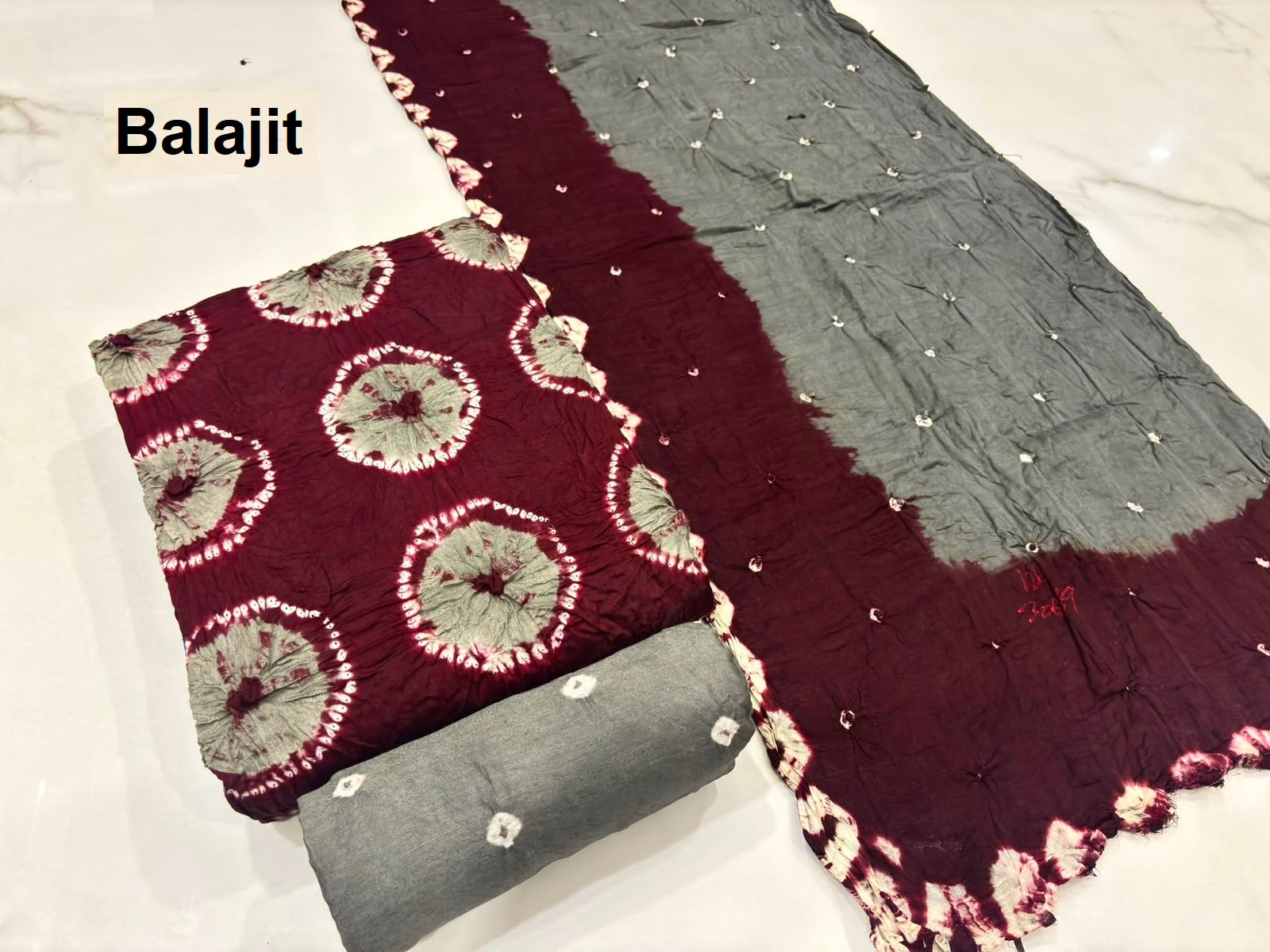 2D Shibori Concept Balajit Satin Cotton Salwar Suits Wholesaler India
