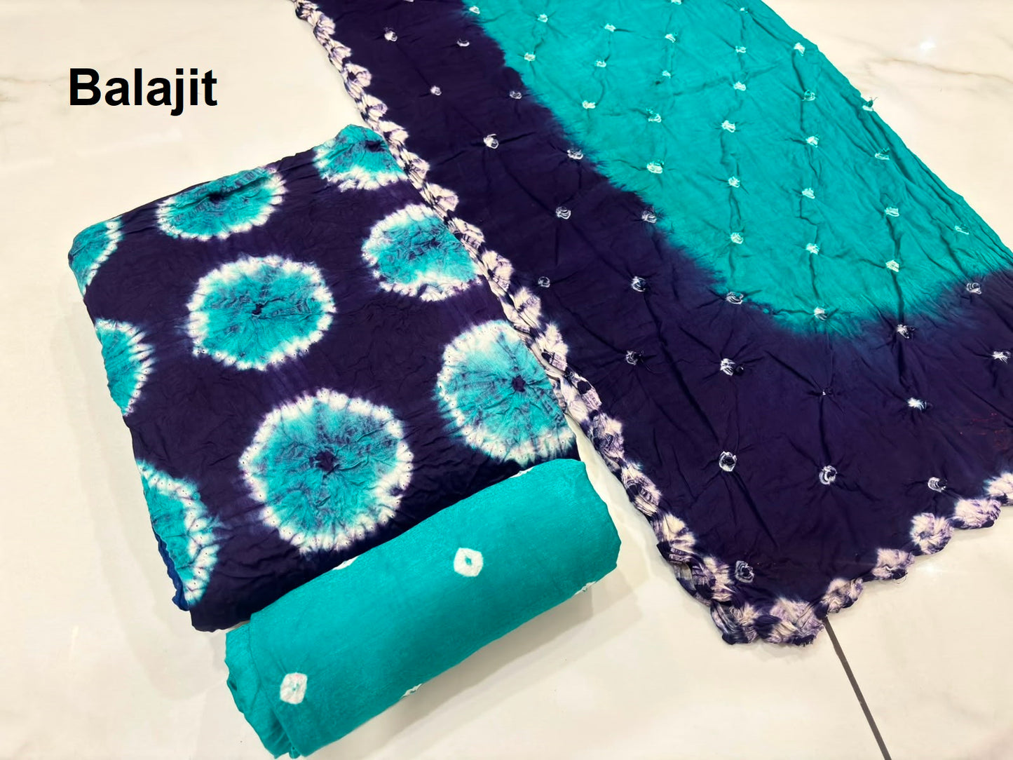 2D Shibori Concept Balajit Satin Cotton Salwar Suits Wholesaler India