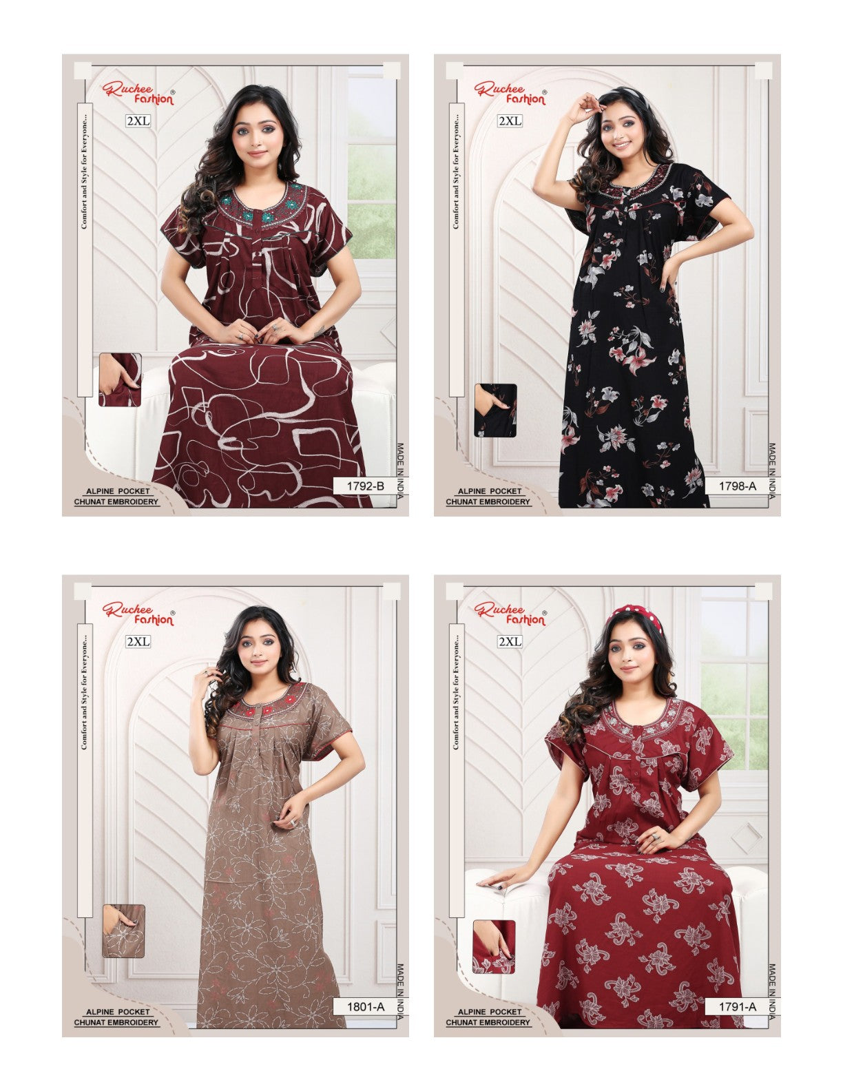 2Xl Alpine Ruchee Fashion Night Gowns Manufacturer