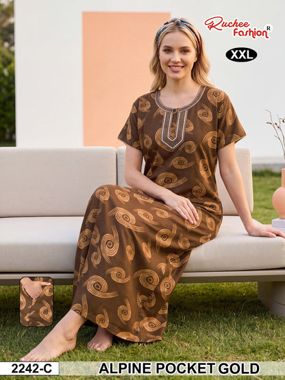 2Xl Dn 2239-2246 Ruchee Fashion Alpine Night Gowns Exporter Ahmedabad