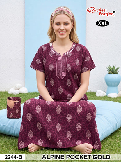 2Xl Dn 2239-2246 Ruchee Fashion Alpine Night Gowns Exporter Ahmedabad