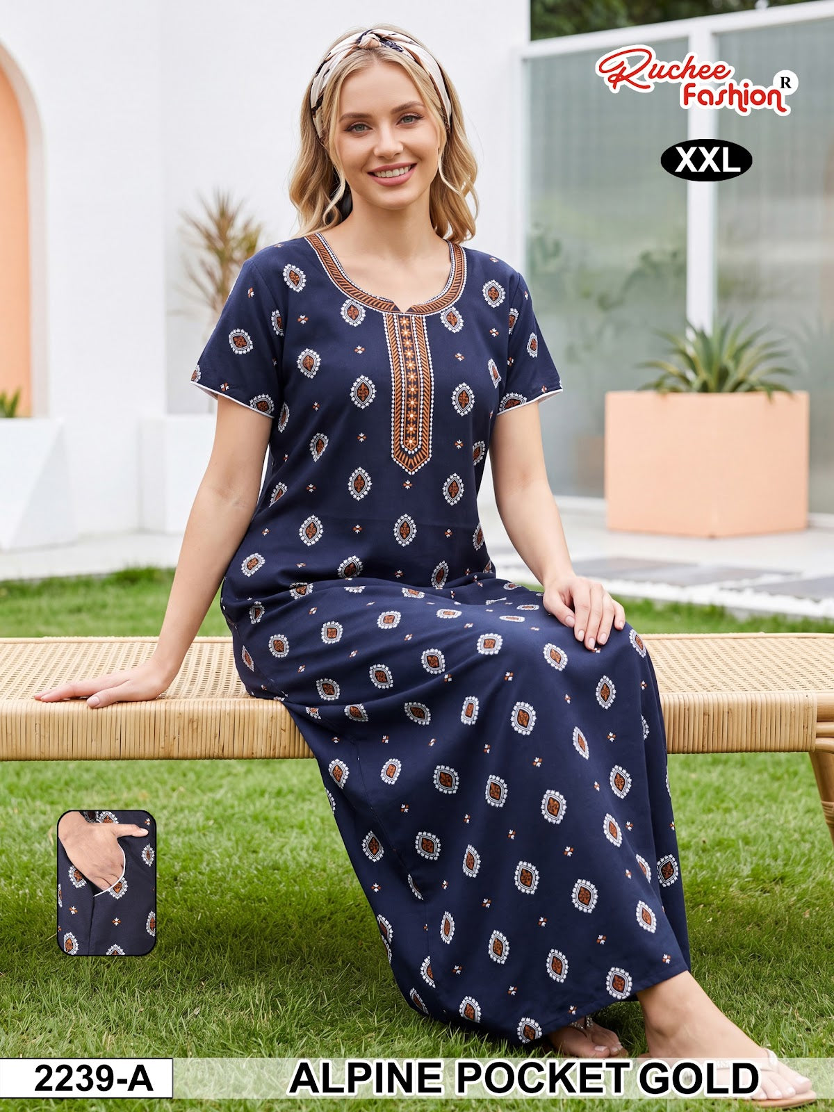 2Xl Dn 2239-2246 Ruchee Fashion Alpine Night Gowns Exporter Ahmedabad