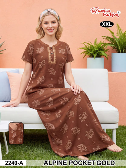 2Xl Dn 2239-2246 Ruchee Fashion Alpine Night Gowns Exporter Ahmedabad
