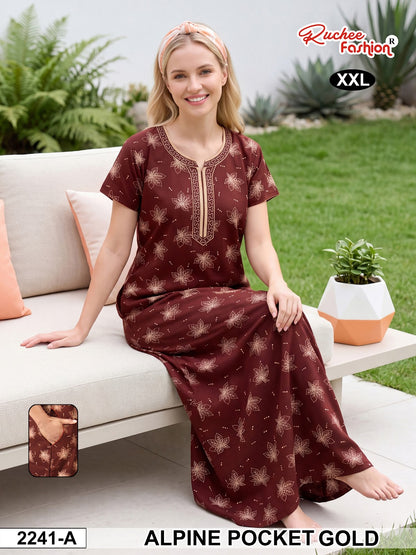2Xl Dn 2239-2246 Ruchee Fashion Alpine Night Gowns Exporter Ahmedabad