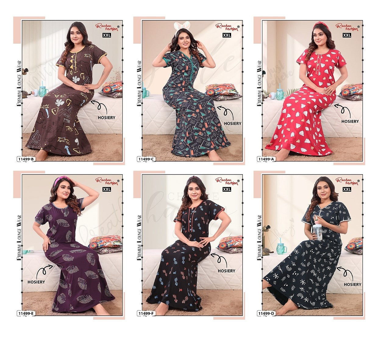 2Xl Hosiery Ruchee Fashion Night Gowns Manufacturer India