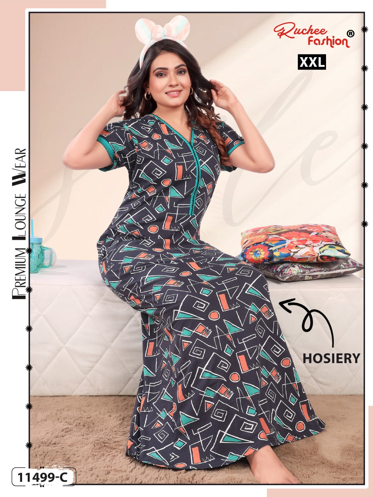 2Xl Hosiery Ruchee Fashion Night Gowns Manufacturer India