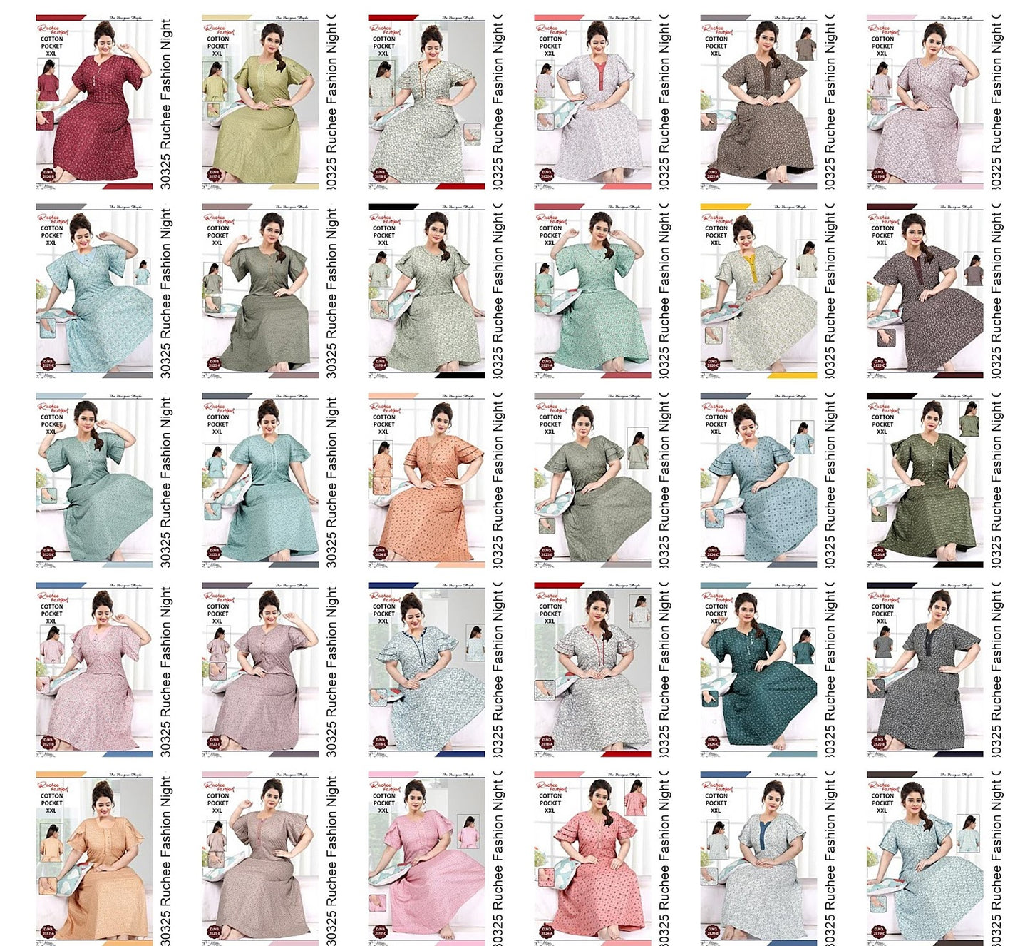 2Xl Size 230325 Ruchee Fashion Cotton Night Gowns Manufacturer Gujarat