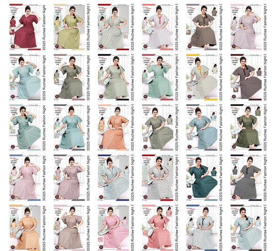 2Xl Size 230325 Ruchee Fashion Cotton Night Gowns Manufacturer Gujarat