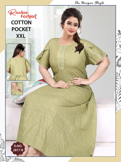 2Xl Size 230325 Ruchee Fashion Cotton Night Gowns Manufacturer Gujarat