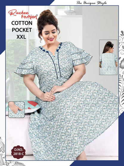 2Xl Size 230325 Ruchee Fashion Cotton Night Gowns Manufacturer Gujarat