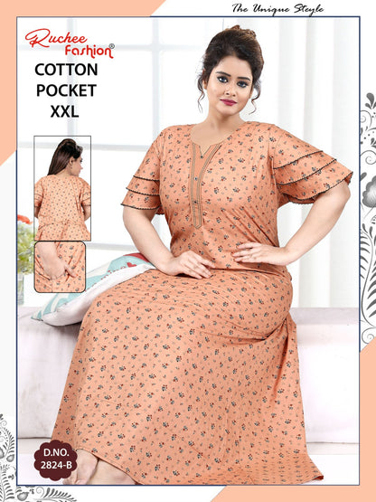 2Xl Size 230325 Ruchee Fashion Cotton Night Gowns Manufacturer Gujarat