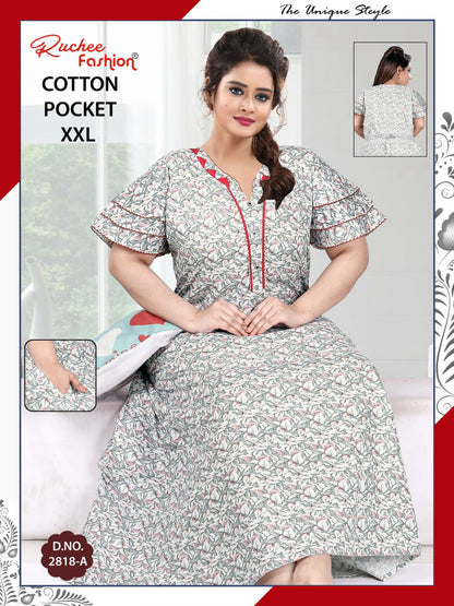 2Xl Size 230325 Ruchee Fashion Cotton Night Gowns Manufacturer Gujarat