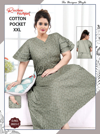 2Xl Size 230325 Ruchee Fashion Cotton Night Gowns Manufacturer Gujarat