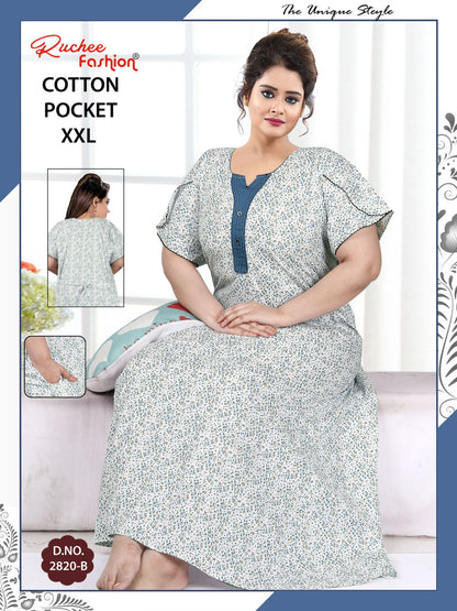 2Xl Size 230325 Ruchee Fashion Cotton Night Gowns Manufacturer Gujarat