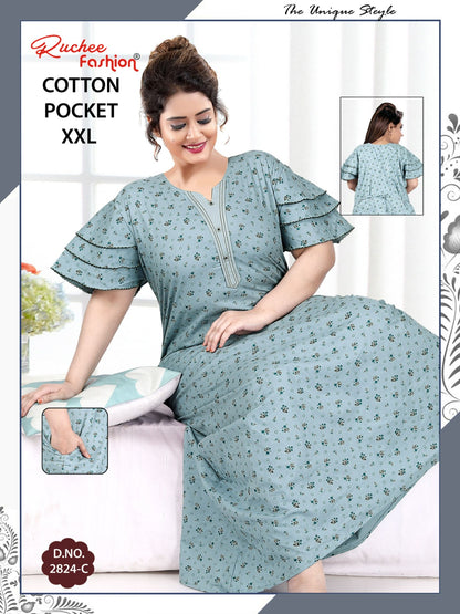 2Xl Size 230325 Ruchee Fashion Cotton Night Gowns Manufacturer Gujarat